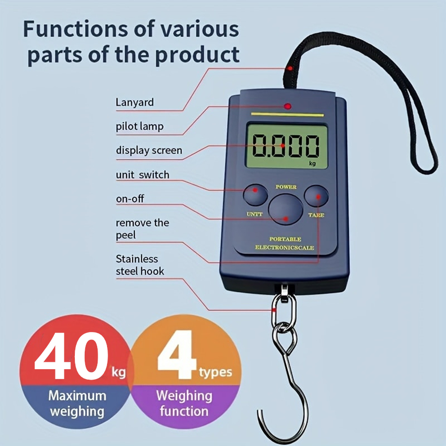 Fishing Equipment Basics - 40 kg Çok Fonksiyonlu Mini Elektronik