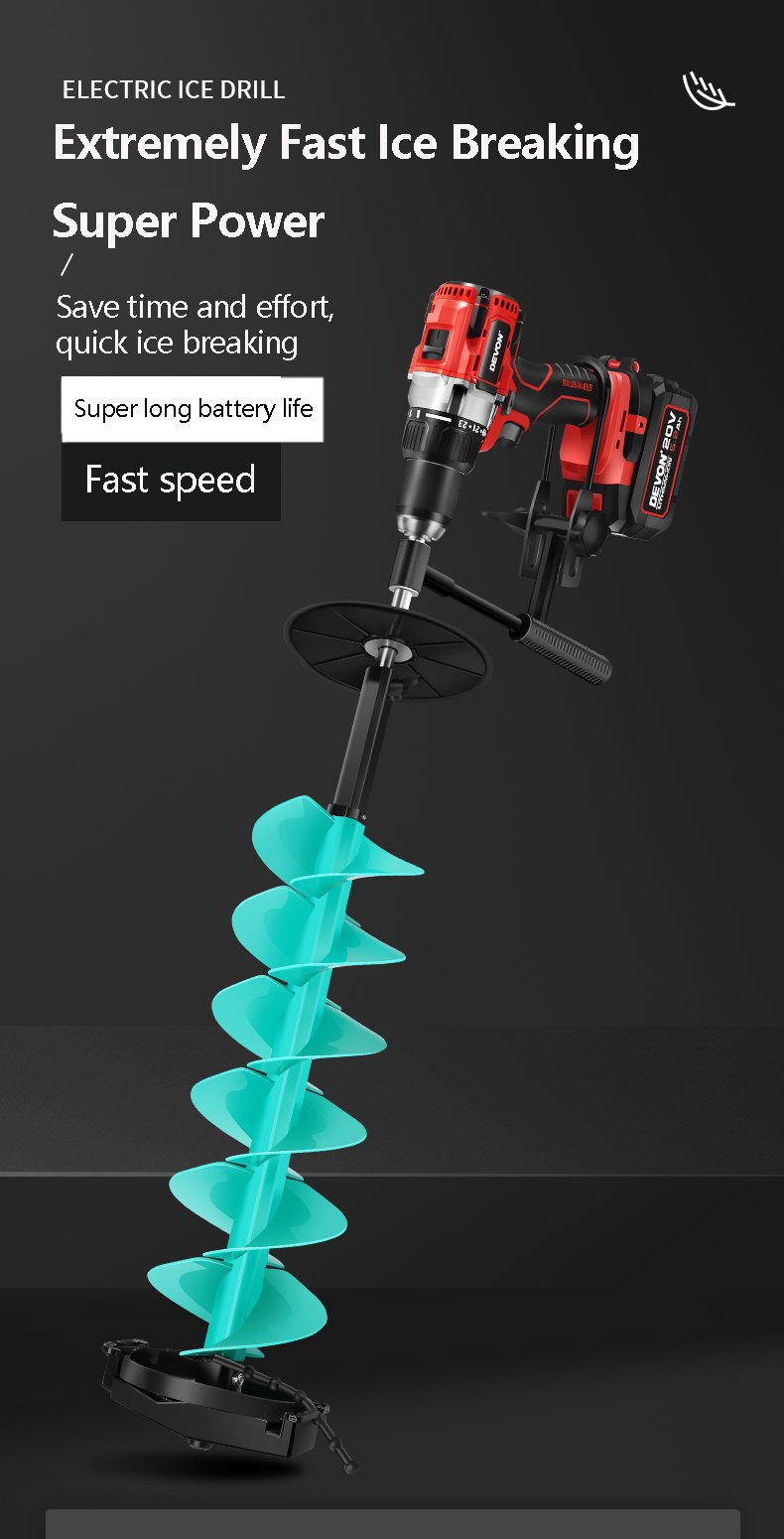 Fishing Equipment And Accessories - Fırçasız Buz Balıkçılığı Matkabı 20V Akülü